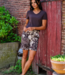 MI PIACE Travel Broek Straight Tropical Hibiscus Print 202433 Espresso