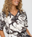 MI PIACE Travel Top Pleated Tropical Hibiscus 202815 Espresso