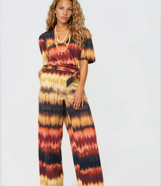 MI PIACE Travel Jumpsuit Ikat Stripe Print 202839 Espresso