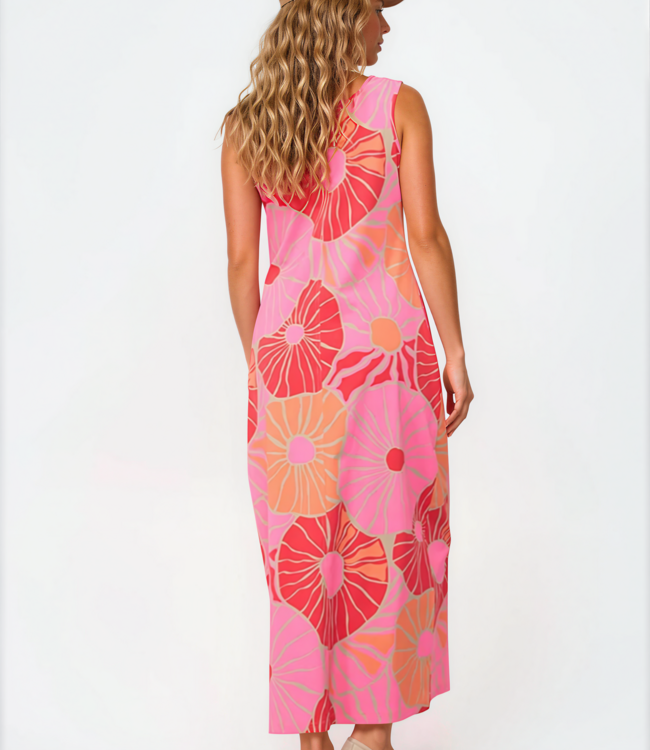 MI PIACE Travel Singlet Jurk Desert Anemone Print 202278 Coral