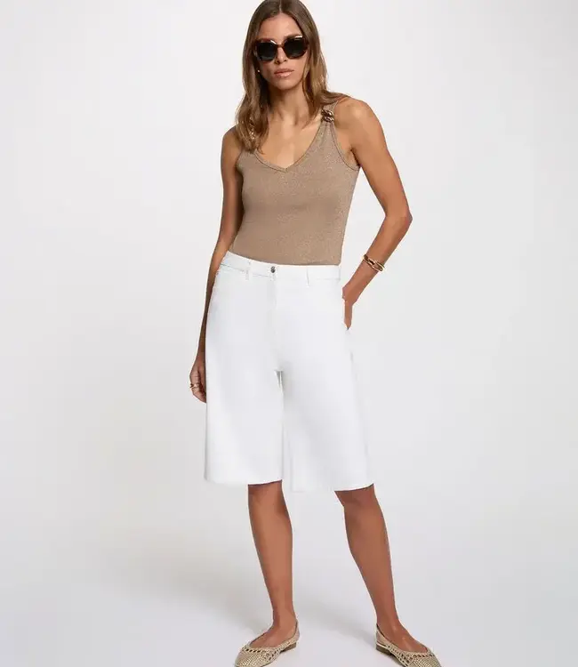 Morgan Aansluitende tanktop met V-hals 262-Dnoemi Taupe