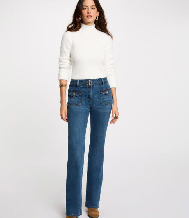 Morgan High-waisted bootcut jeans 241-Polen Jean stone