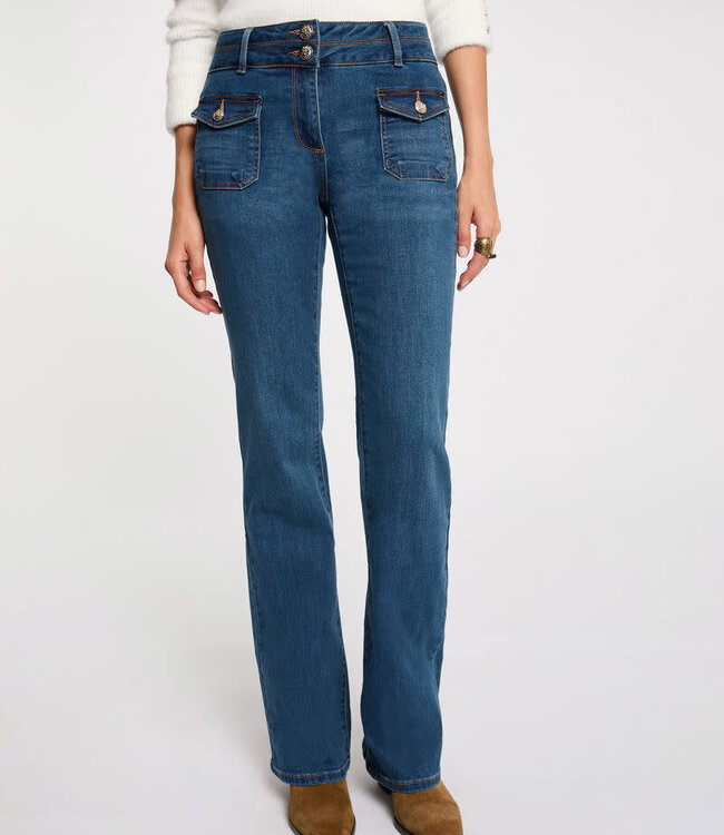 Morgan High-waisted bootcut jeans 241-Polen Jean stone