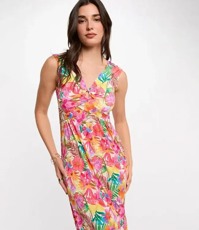 Morgan Long dress with neckline 261-Rio Multicolor