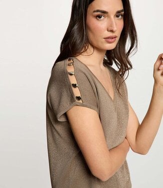Morgan Oversized V-neck sweater 262-Mringo Taupe