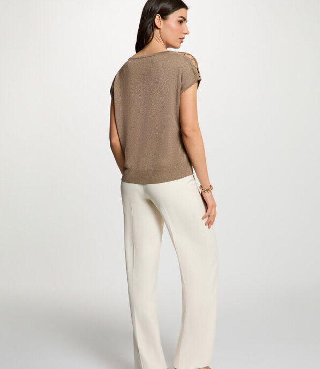 Morgan Oversized V-neck sweater 262-Mringo Taupe