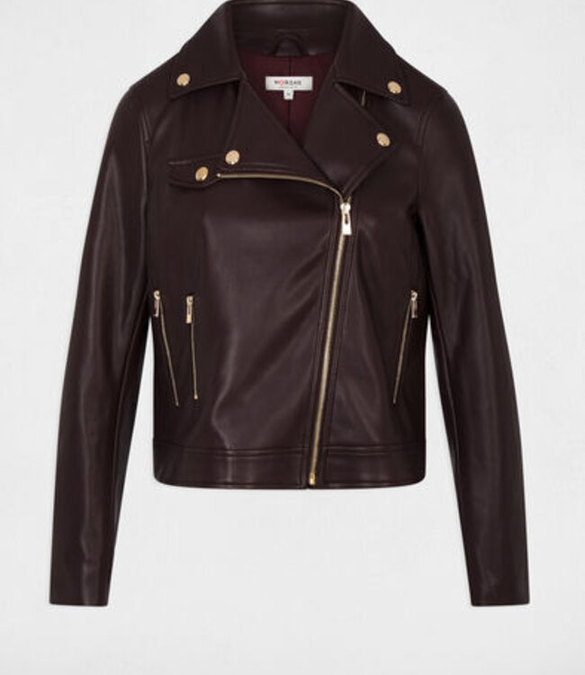 Morgan Fitted faux leather Jacket 262-Geff Bordeaux
