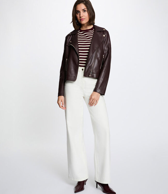 Morgan Fitted faux leather Jacket 262-Geff Bordeaux