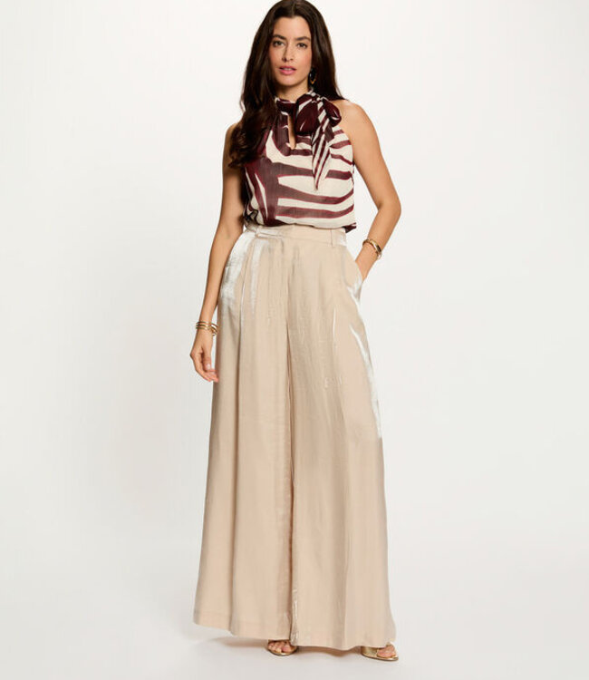 Morgan Pleated top with lavallière neck 262-Omel Multicolor