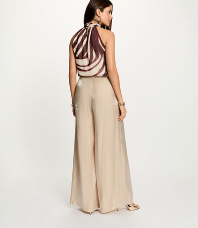 Morgan Pleated top with lavallière neck 262-Omel Multicolor