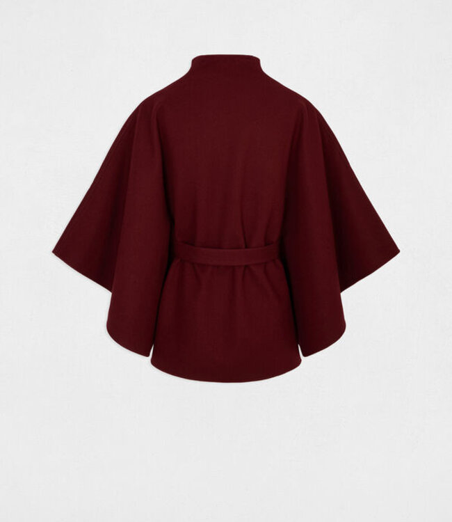 Morgan Belted cape B242-5Belt ordeaux