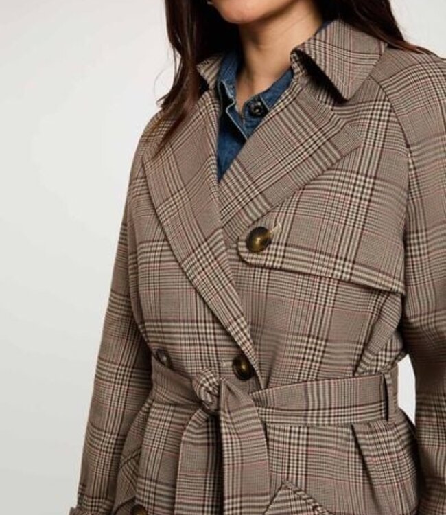 Morgan Lange  Trenchcoat met ceintuur 262-Gepy Multicolor