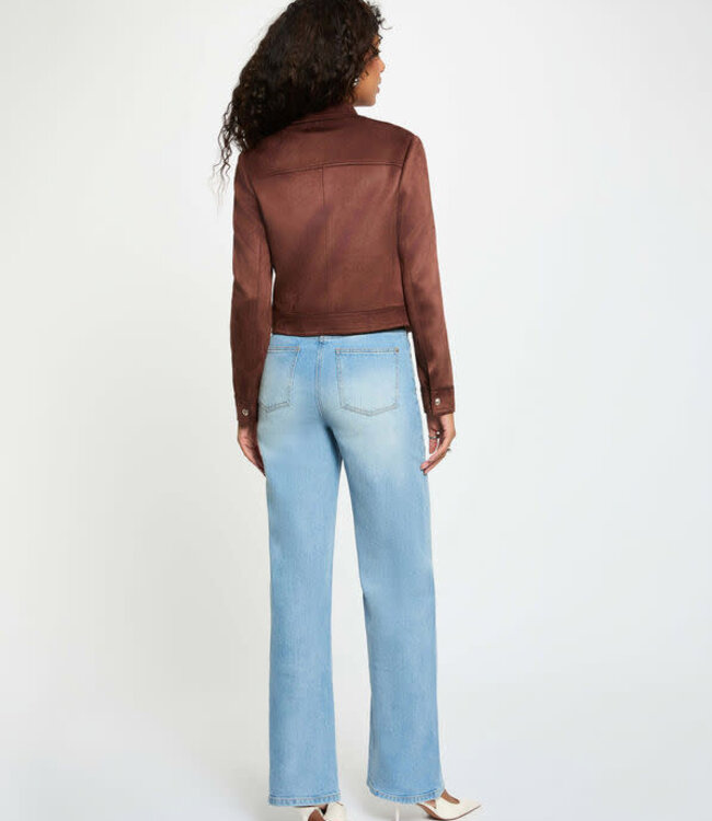 Morgan Kort suède jasje 252-Gliva Dark Brown