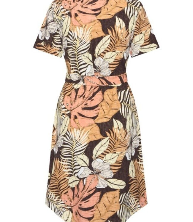 MI PIACE Travel Jurk Botanical Print Espresso 202079