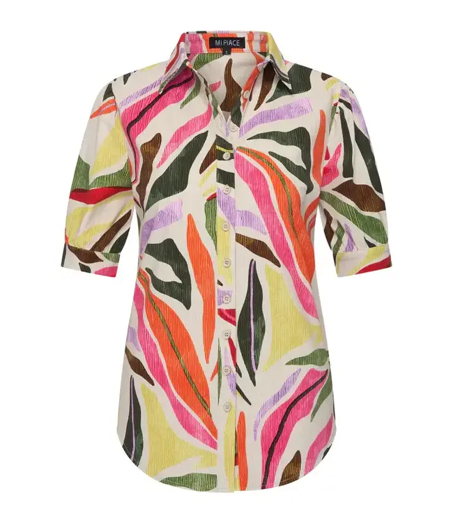MI PIACE Travel Blouse Puff Summer Leaf Dance Print K 202270 Kit