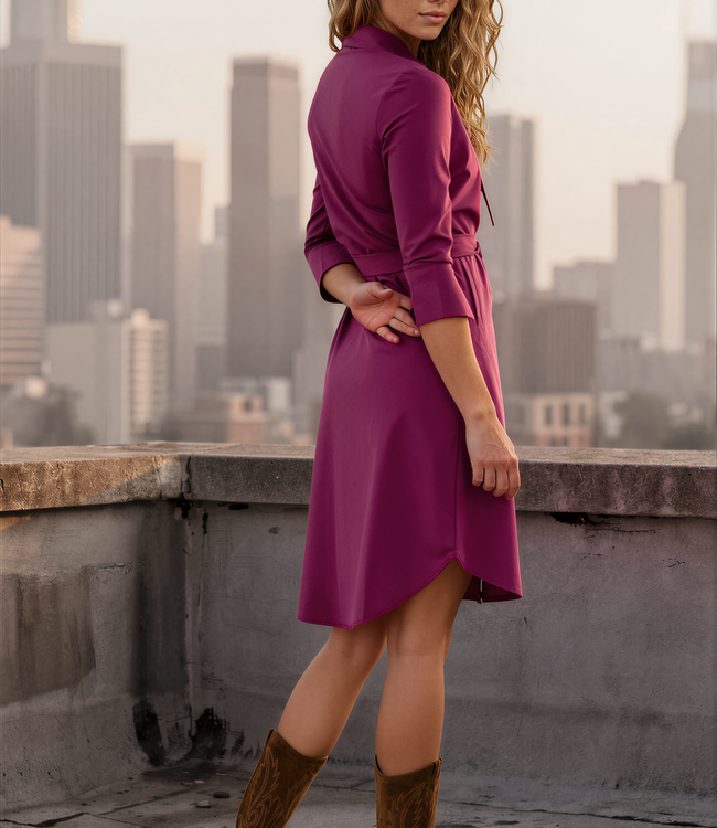 MI PIACE Travel Jurk Bow Magenta 202708 Purple