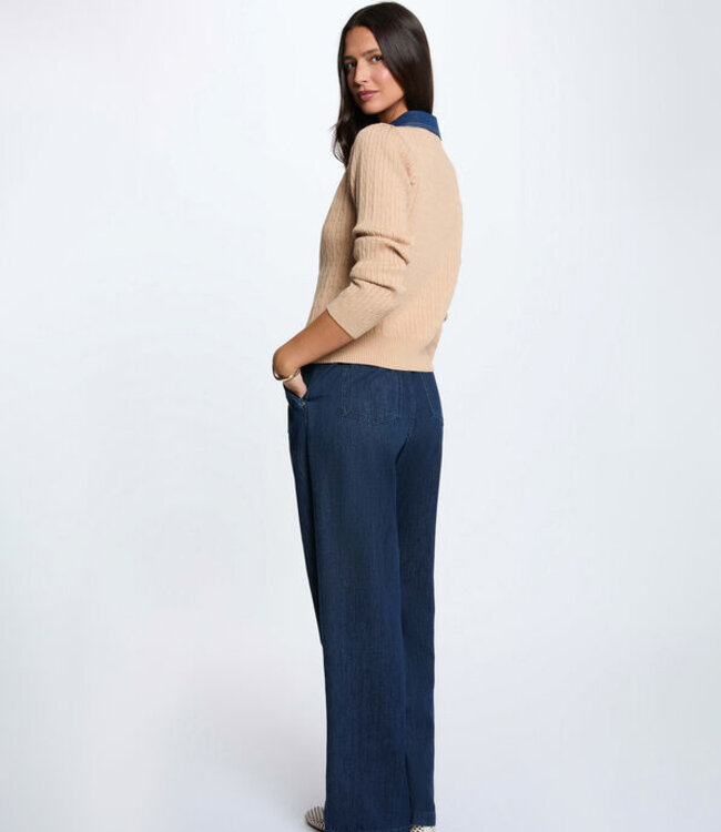 Morgan Dames-trui in  met reverskraag en knopen 262-Mrosala Camel
