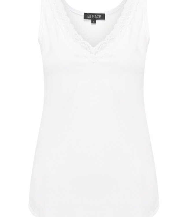 MI PIACE Travel Top Kant Uni White 2129