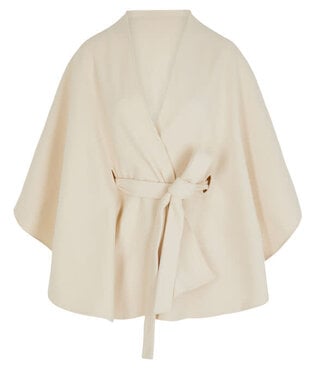 Morgan Cape met ceintuur 242-5belt Ivoorkleurige