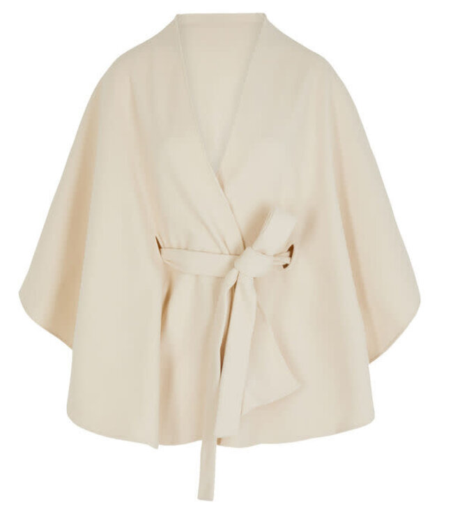 Morgan Cape met ceintuur 242-5belt Ivoorkleurige