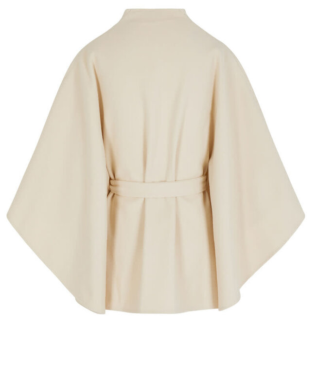 Morgan Cape met ceintuur 242-5belt Ivoorkleurige