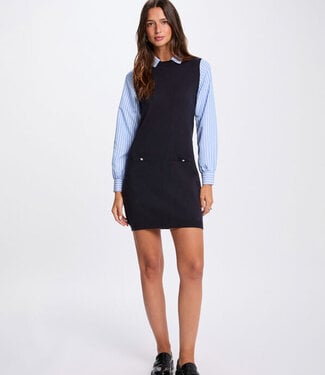 Morgan Aansluitende korte gebreide jurk  261-Rmcol Marineblauw