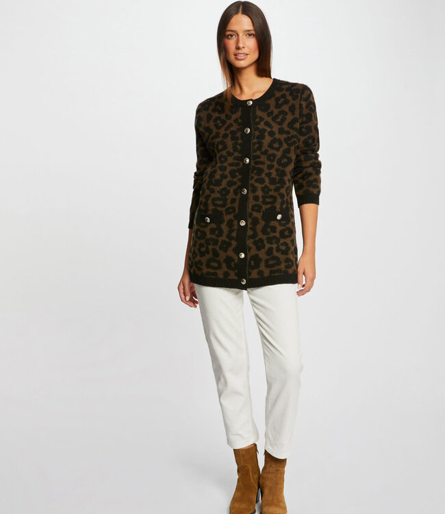 Morgan Halflang Vest panterprint 232-Mirena Black