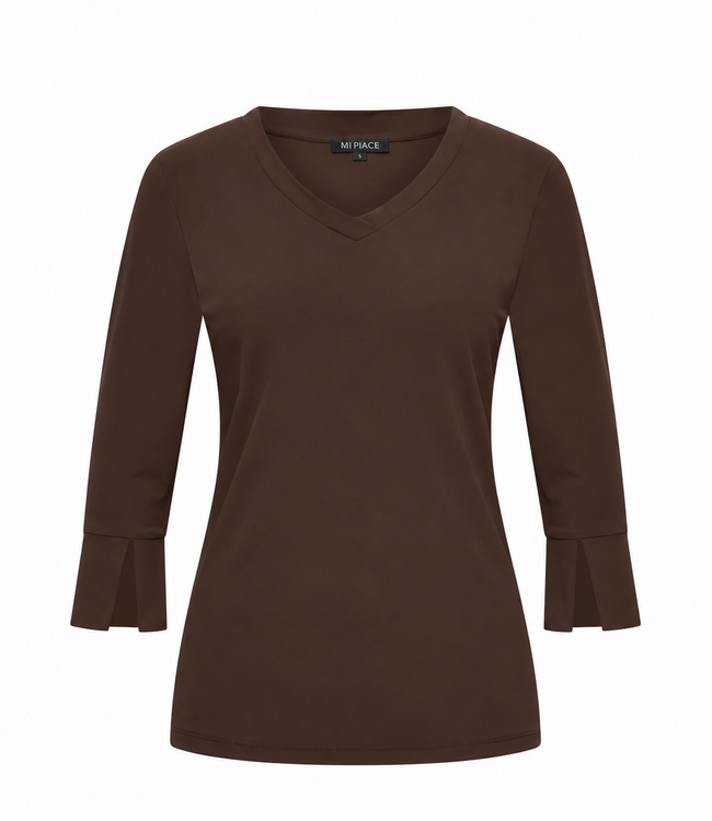 MI PIACE Travel Top 3/4 Mouw Uni 202095 Espresso