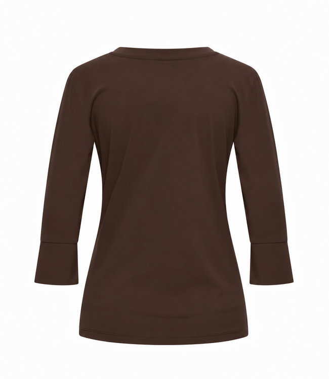 MI PIACE Travel Top 3/4 Mouw Uni 202095 Espresso