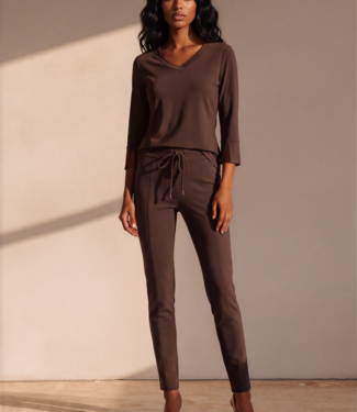 MI PIACE Bonded Travel Broek Skinny  202632 Espresso