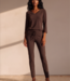 MI PIACE Bonded Travel Broek Skinny  202632 Espresso