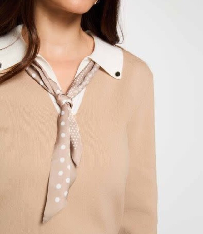 Morgan Trui met omgeslagen kraag 262-MCIL Beige