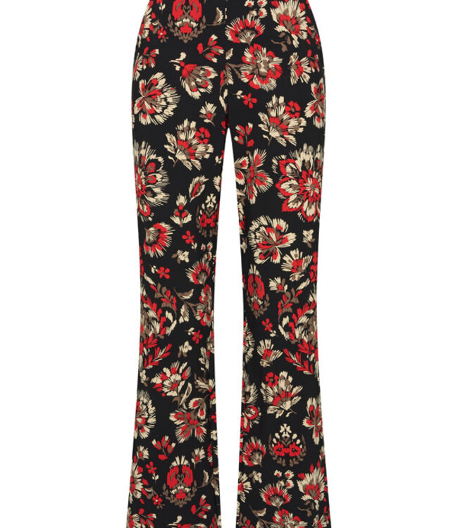 MI PIACE Travel Broek Straight Bonded Ornamental Flowers Print 202624 Samba