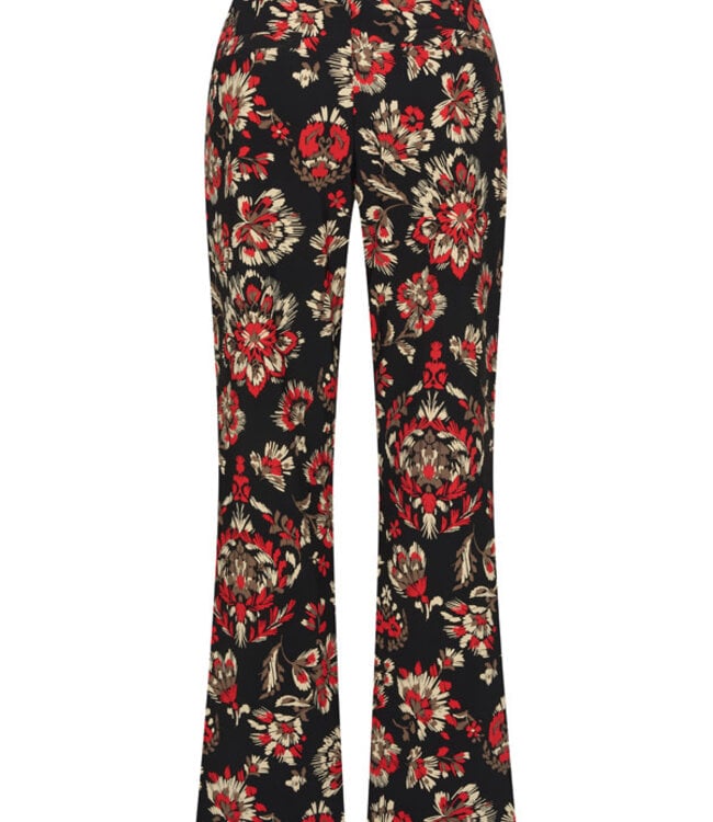 MI PIACE Travel Broek Straight Bonded Ornamental Flowers Print 202624 Samba