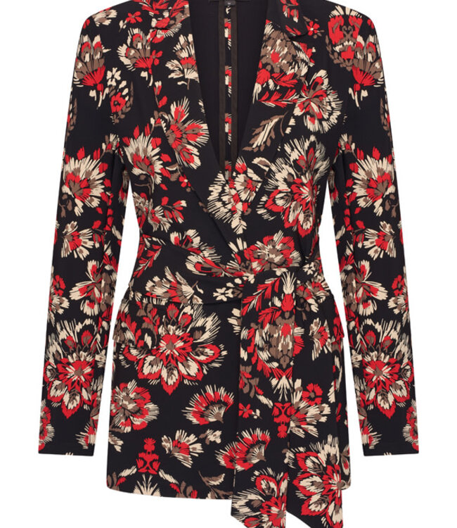 MI PIACE Travel Blazer Belted Ornamental Flowers Print 202823 Samba