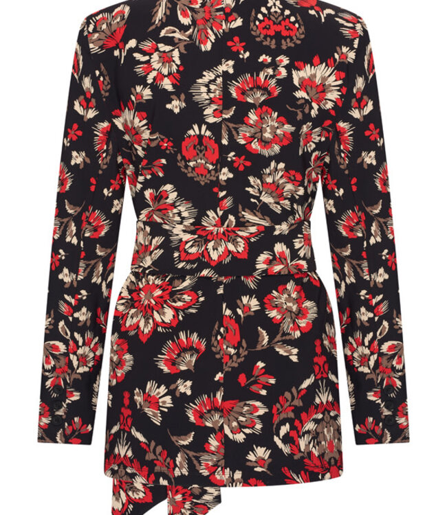 MI PIACE Travel Blazer Belted Ornamental Flowers Print 202823 Samba