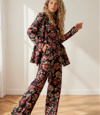 MI PIACE Travel Blazer Belted Ornamental Flowers Print 202823 Samba