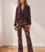MI PIACE Travel Broek Straight Bonded Ornamental Flowers Print 202624 Samba