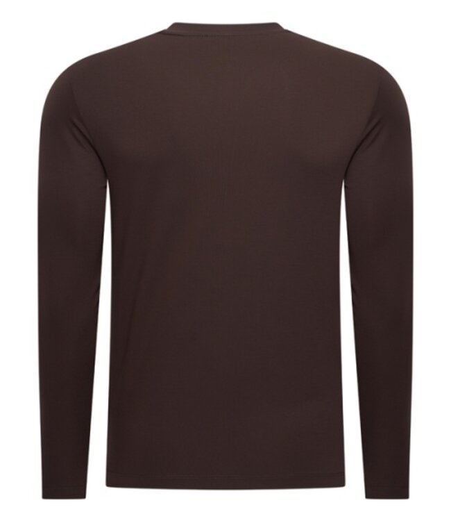 MI PIACE Men Cotton Shirt Long Sleeves 202063 Espresso