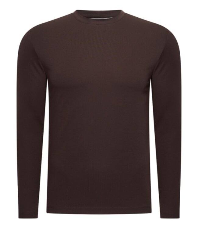 MI PIACE Men Cotton Shirt Long Sleeves 202063 Espresso
