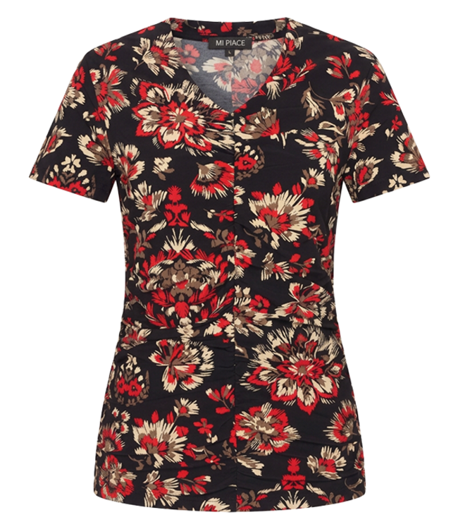MI PIACE Travel T-shirt  V Hals Ornamental Flowers Print 202080 Samba