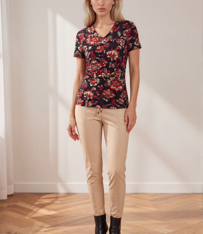 MI PIACE Travel T-shirt  V Hals Ornamental Flowers Print 202080 Samba