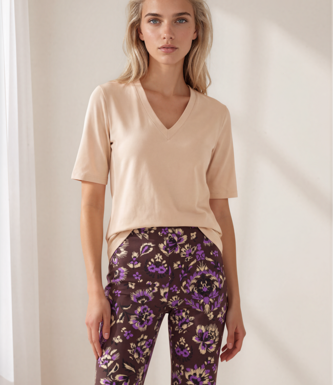 MI PIACE Travel T-shirt V-hals Uni 202271 Sand