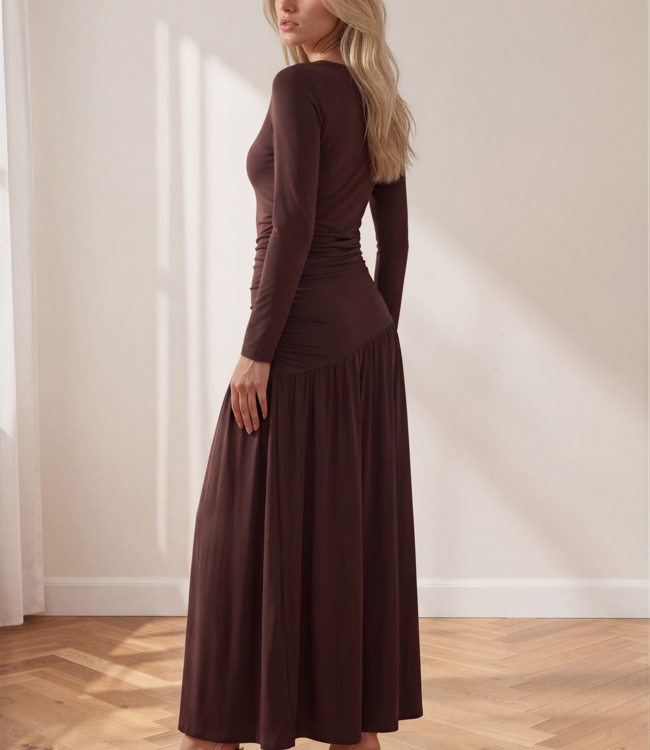 MI PIACE Travel Dress Lang Light Uni 202867 Espresso