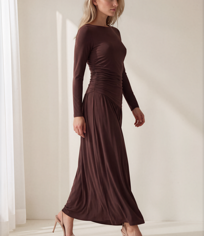 MI PIACE Travel Dress Lang Light Uni 202867 Espresso