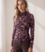 MI PIACE Top Wrinckle Light Ornamental Flowers Print 202895 Winter Purple
