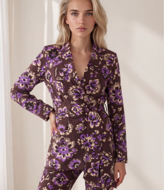 MI PIACE Travel Blazer Belted Ornamental Flowers Print 202823 Winter purple MI PIACE Travel Blazer Belted Ornamental Flowers Print 202823 Winter purple