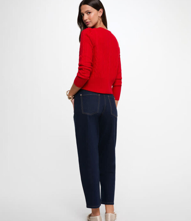 Morgan Buttoned Cardigan Sweater 262-Mtomas Red