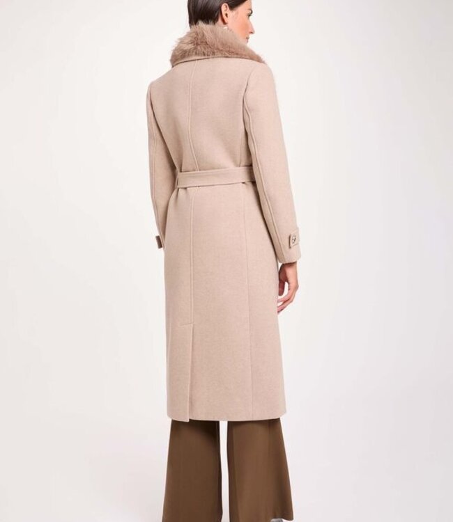 Morgan Belted Long Coat 262-Gpeaks Beige