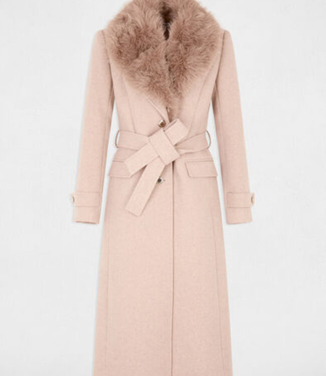 Morgan Belted Long Coat 262-Gpeaks Beige